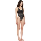 Marine Serre Black Moon Printed Jersey One-Piece Swimsuit