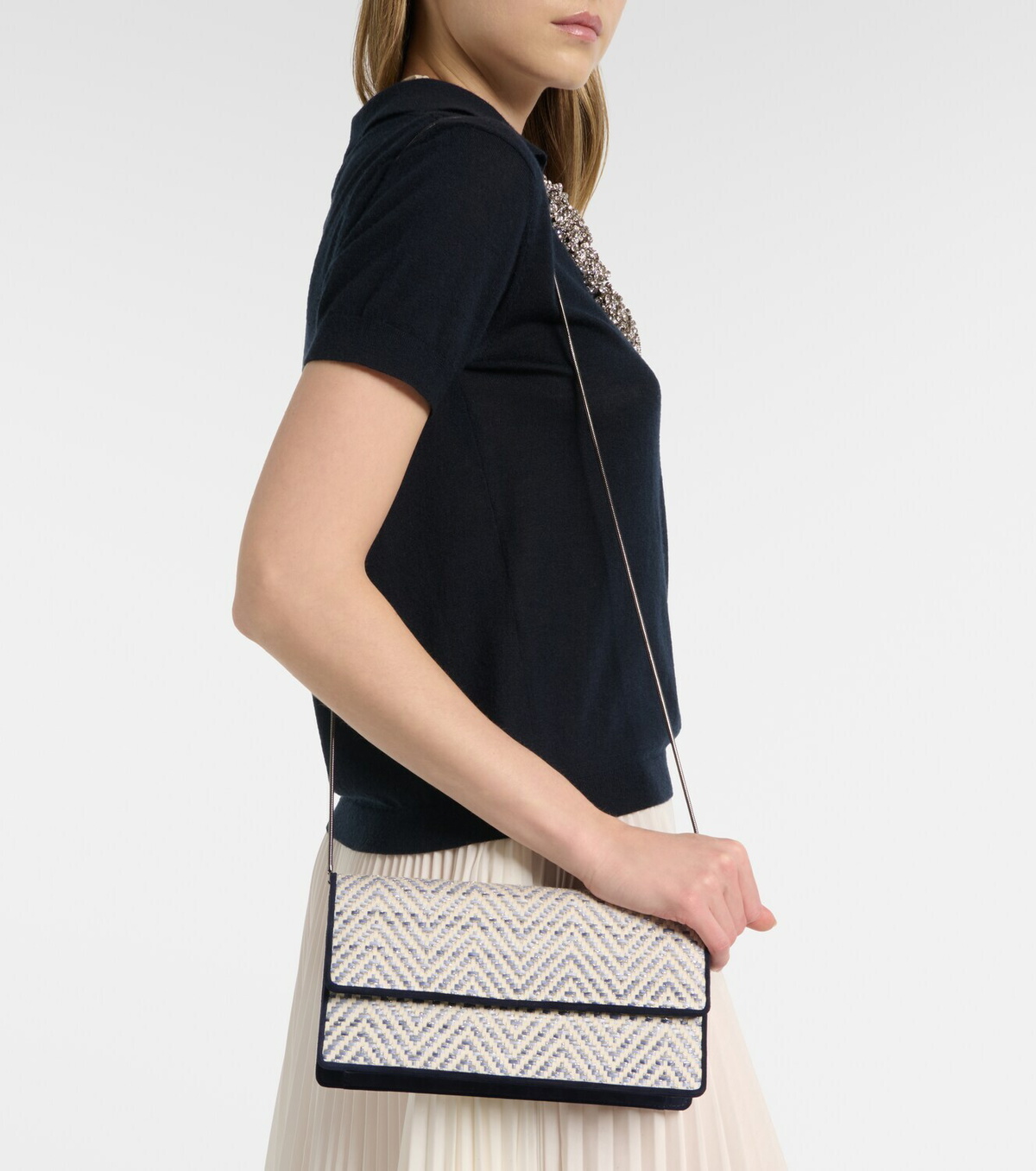 Manolo Blahnik Capripla raffia clutch