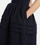 Shushu/Tong Bow-detail wool and silk midi dress