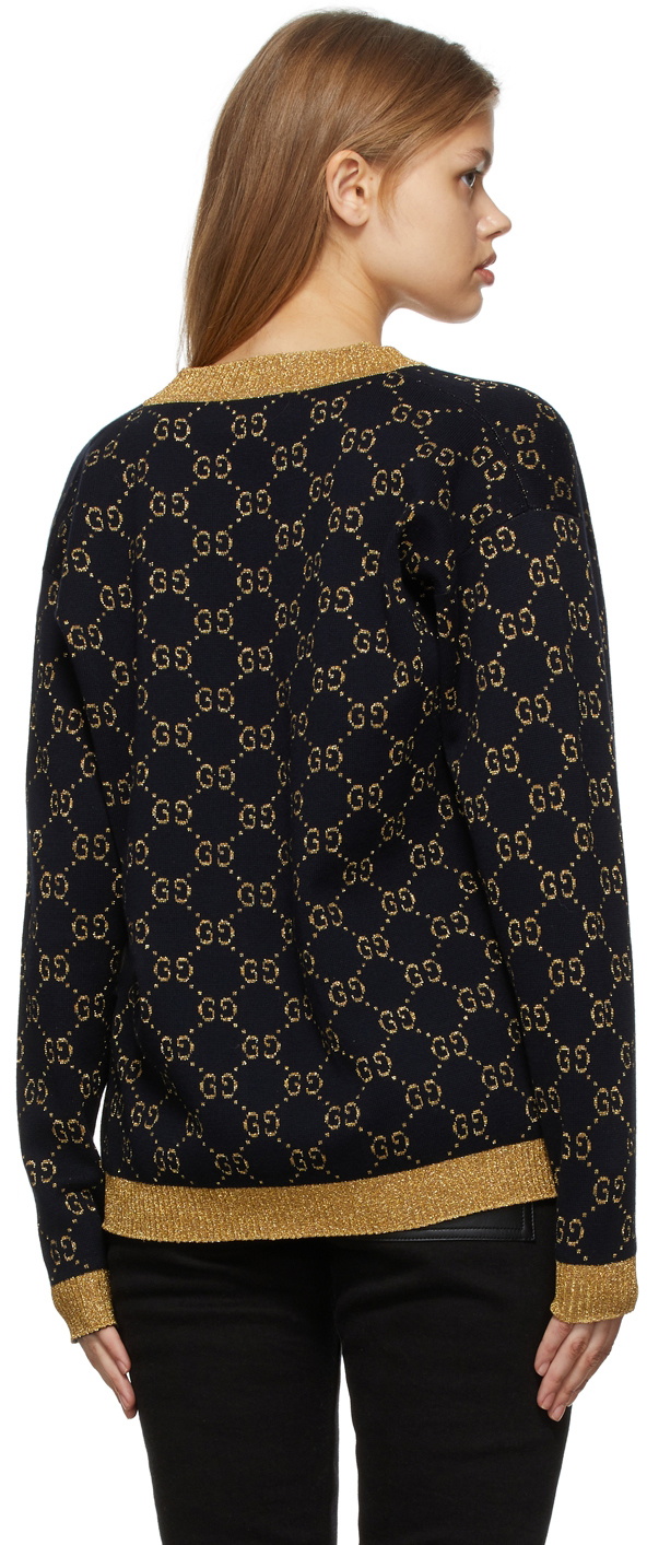 GUCCI ネイビー ダイヤモンドカーディガン GUCCI ネイビー ダイヤモンドカーディガン