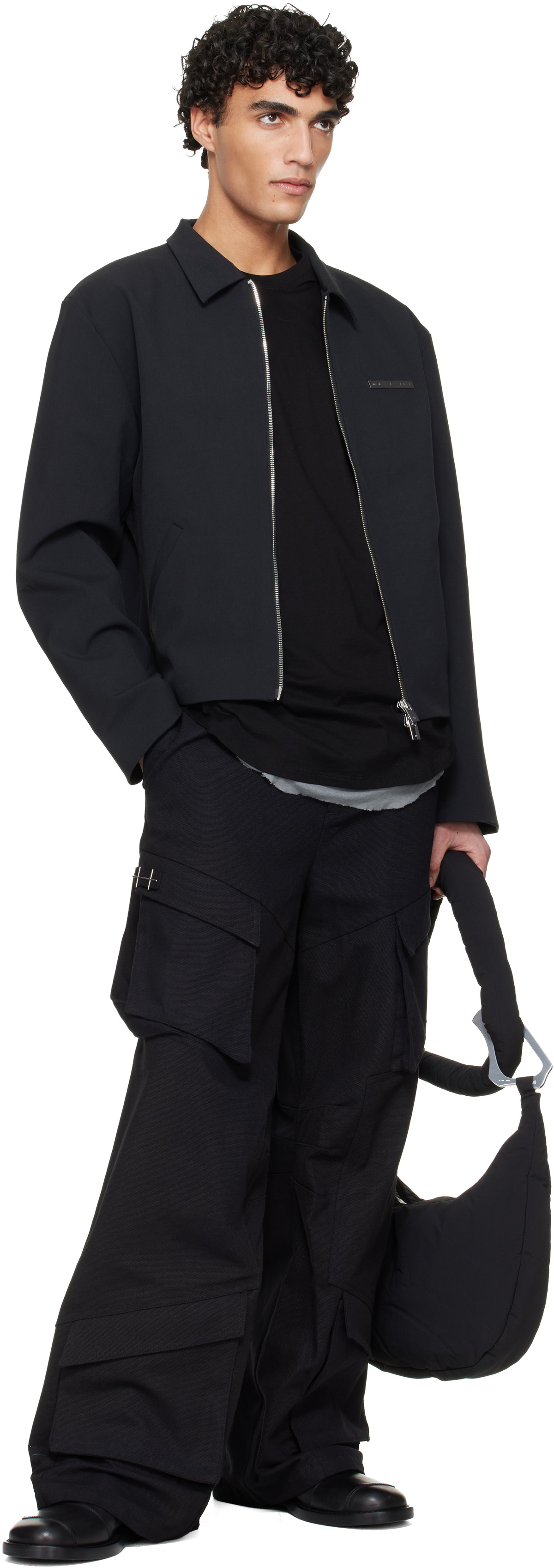 HELIOT EMIL Black Cellulae Cargo Pants
