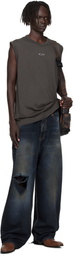 VETEMENTS Brown Oval Logo Jersey Tank Top