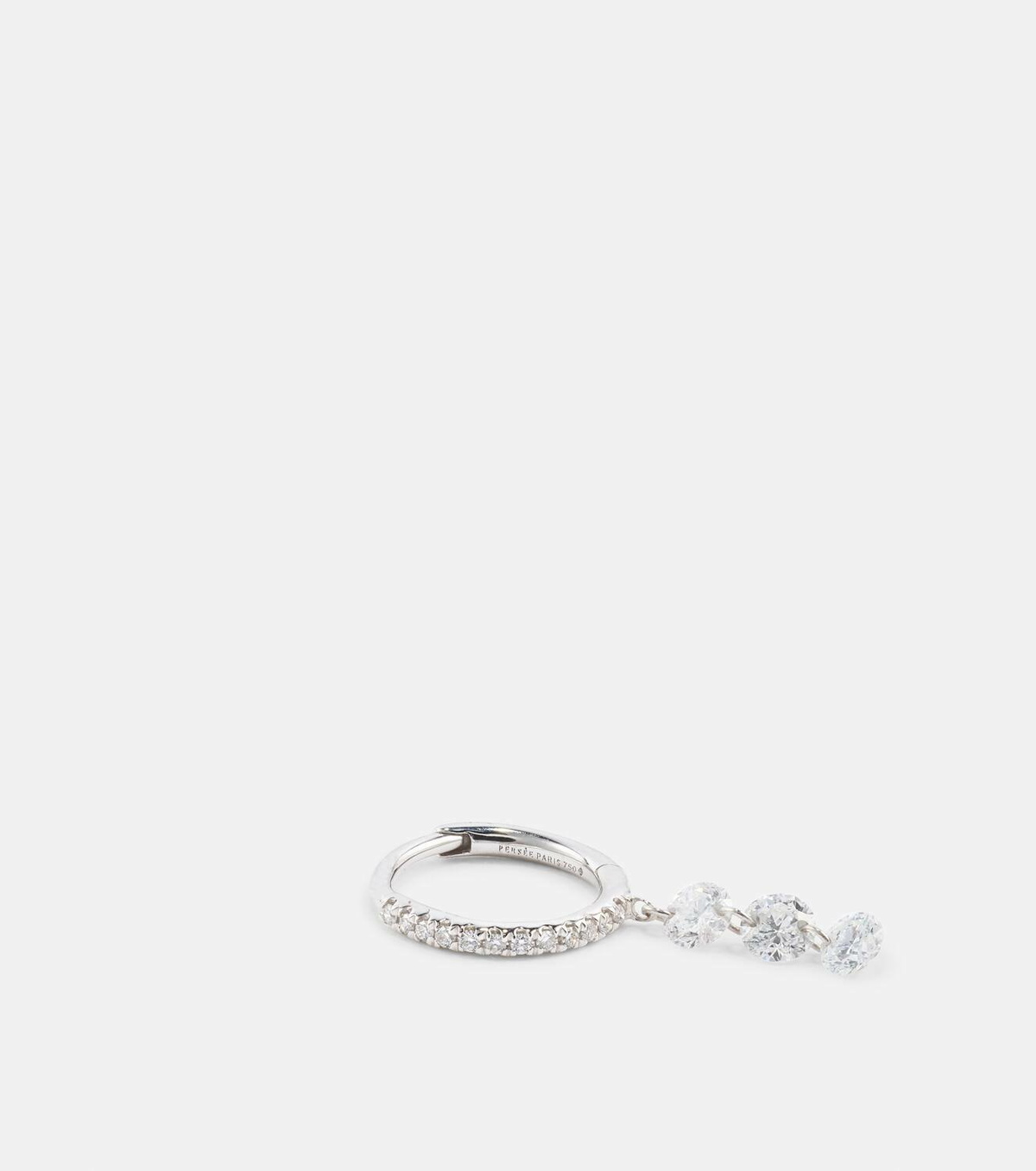 Persée 18kt gold single earring with diamonds
