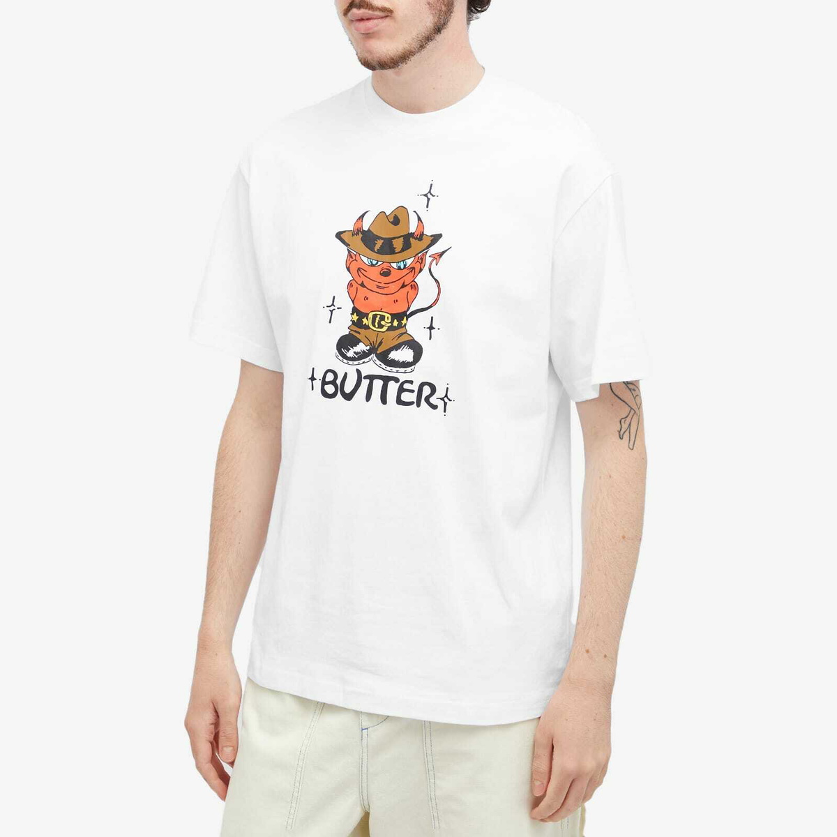 Butter Goods Men's Devil T-Shirt in White Butter Goods