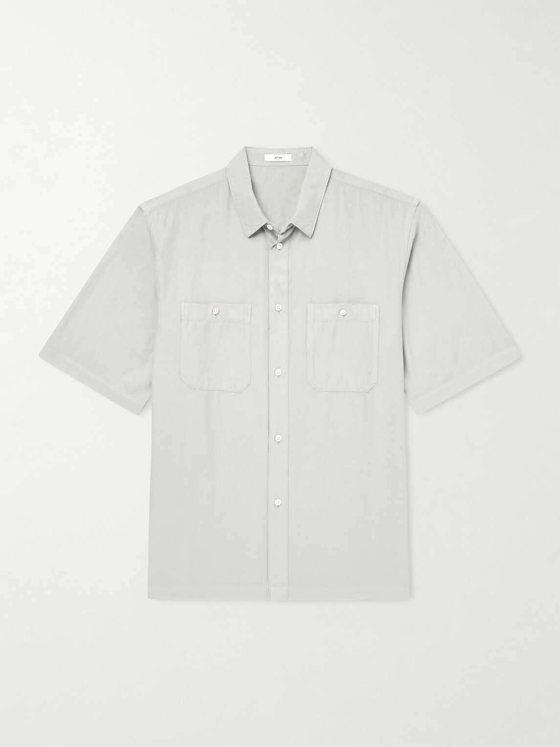 ATON - Cotton and Silk-Blend Shirt - Green