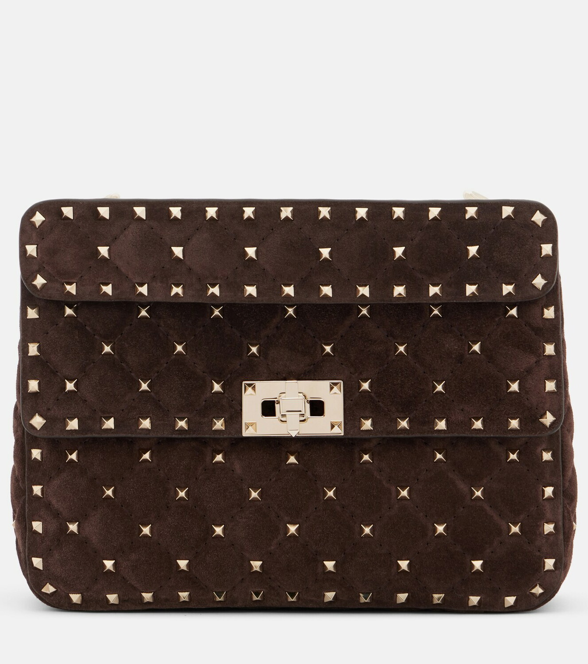 Valentino Garavani Rockstud Spike Medium suede top-handle bag