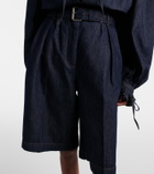 Dries Van Noten Pleated denim shorts