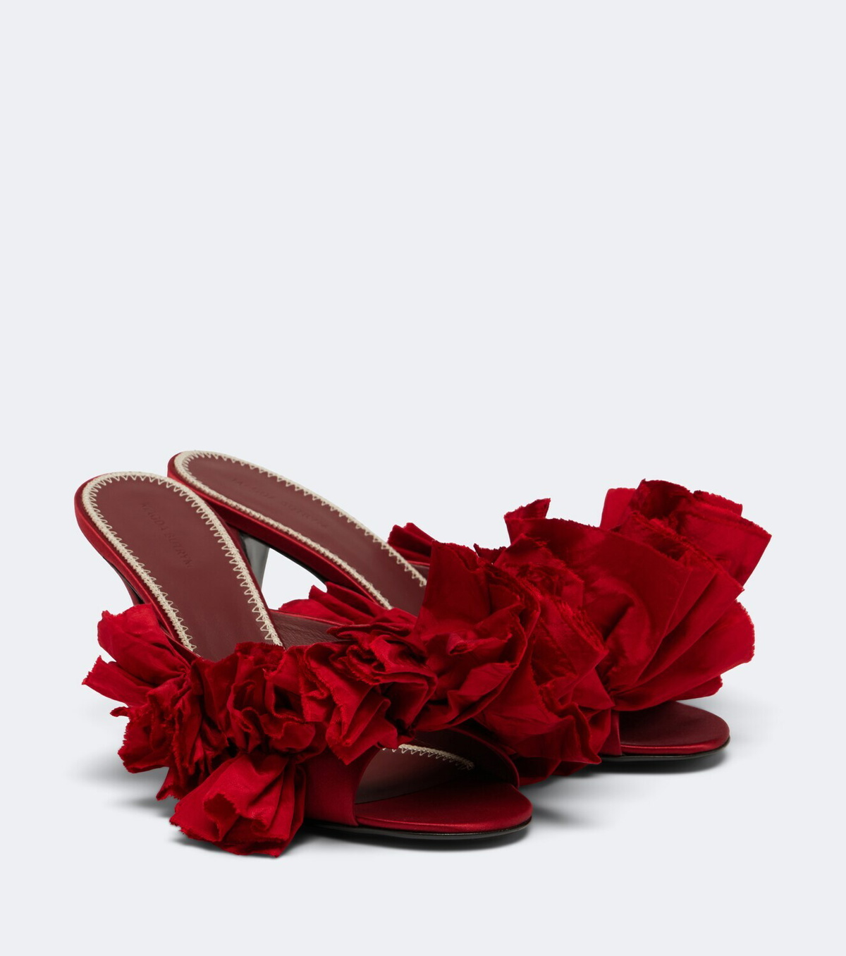 Magda Butrym Floral-appliqué satin mules