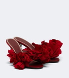 Magda Butrym Floral-appliqué satin mules