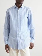Sid Mashburn - Otto Striped Cotton and Linen-Blend Shirt - Blue