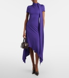 Acne Studios Asymmetric scarf-detail jersey midi dress