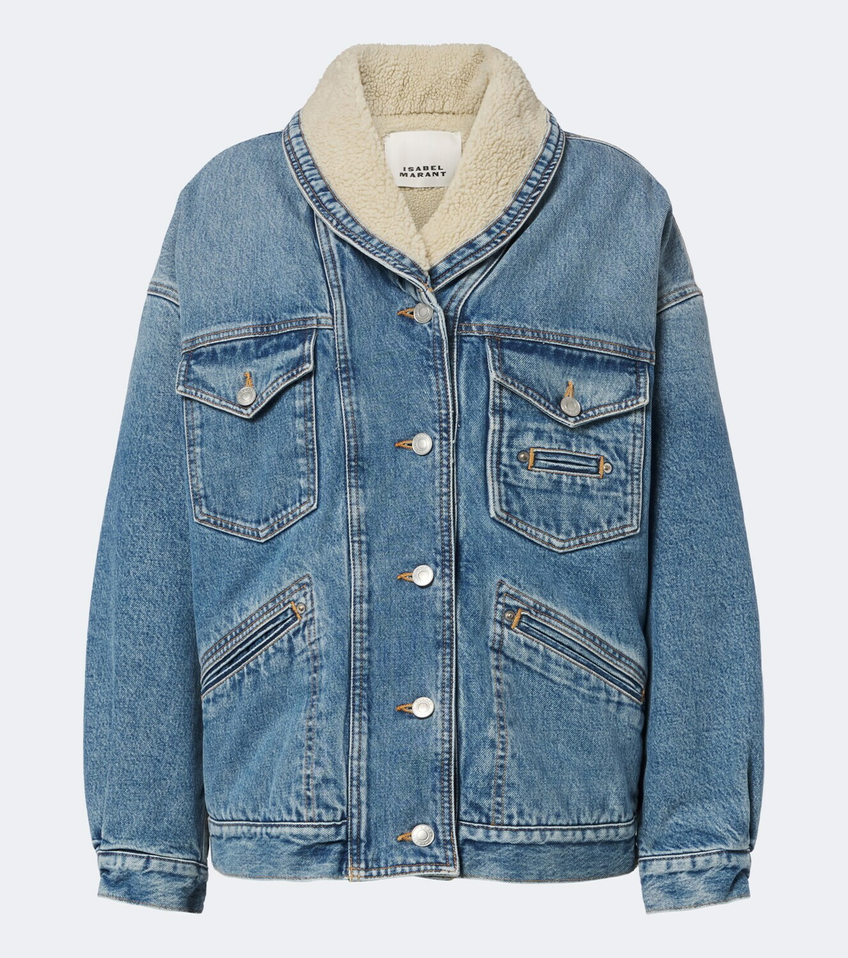 Isabel Marant Pimia fleece-trimmed denim jacket