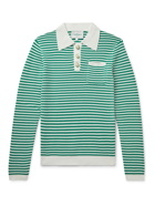 CASABLANCA - Striped Cotton Polo Shirt - Green - M
