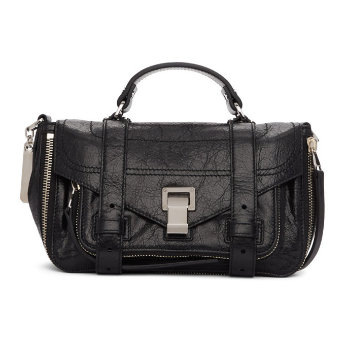 Proenza Schouler Black Tiny Zip PS1 Messenger Bag Proenza Schouler