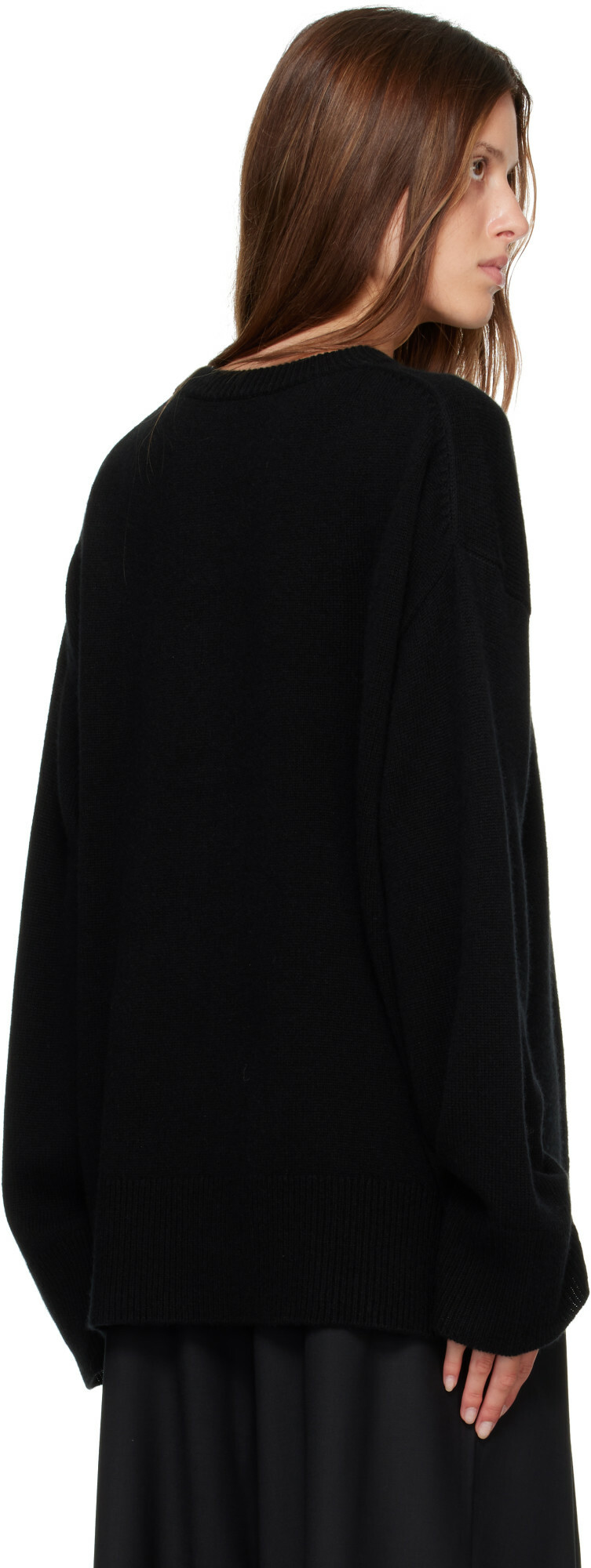 R2W Black Rasmo Wool Cash Round Sweater