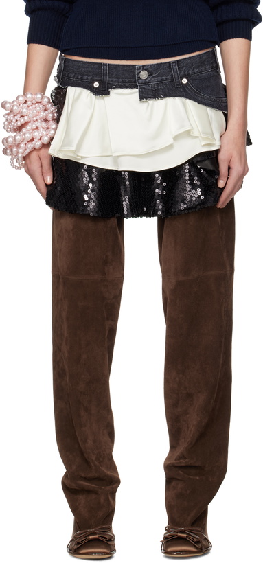 Photo: ALL-IN Black & Off-White Sequin Triple Miniskirt