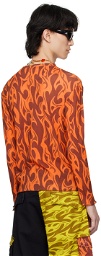ERL Orange Flame Long Sleeve T-Shirt