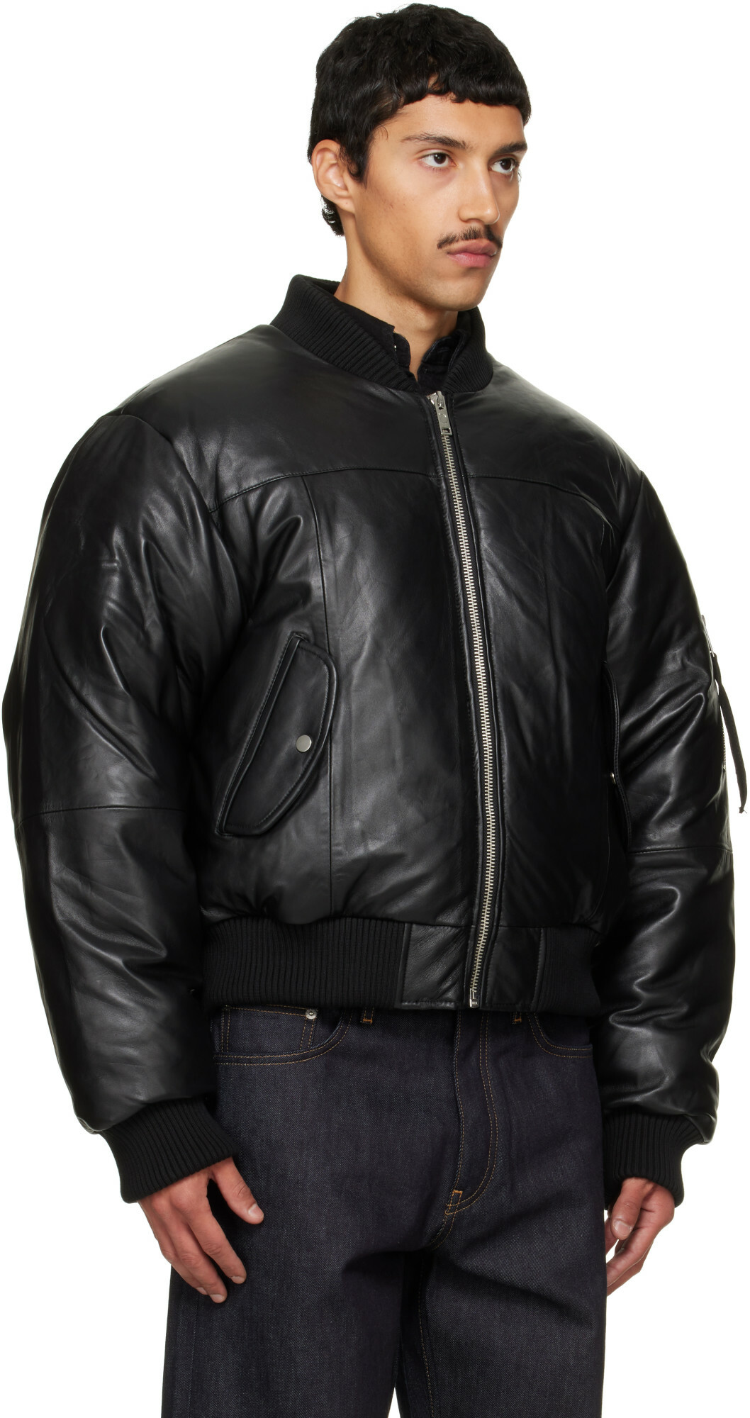 Deadwood Black Bofinger Oversized Padded Leather Jacket