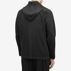 Homme Plissé Issey Miyake Men's Pleated Hooded Jacket in Black