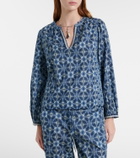 Velvet Claudie printed cotton blouse
