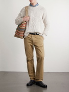 RRL - Cable-Knit Cotton, Linen and Silk-Blend Sweater - Neutrals