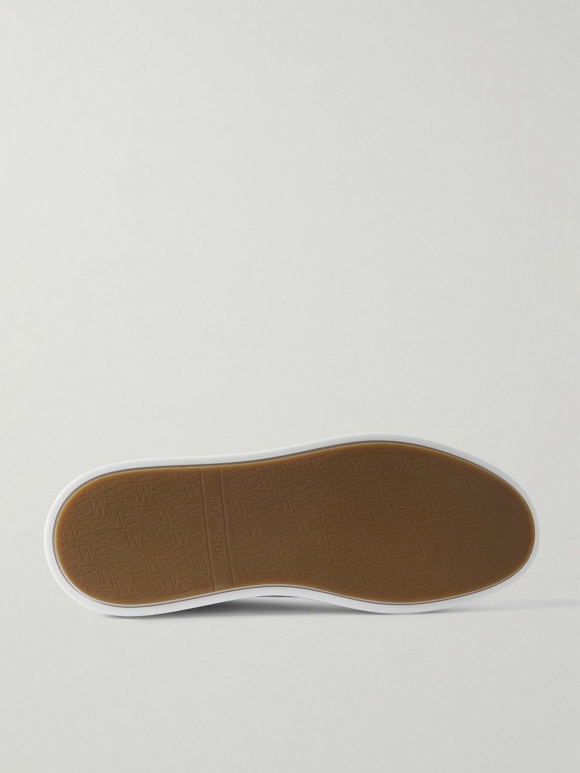J.M. Weston - On Time Suede-Trimmed Leather Sneakers - White