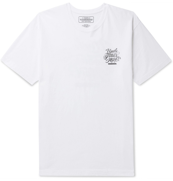 Photo: Neighborhood - Mr Cartoon Printed Cotton-Jersey T-Shirt - White