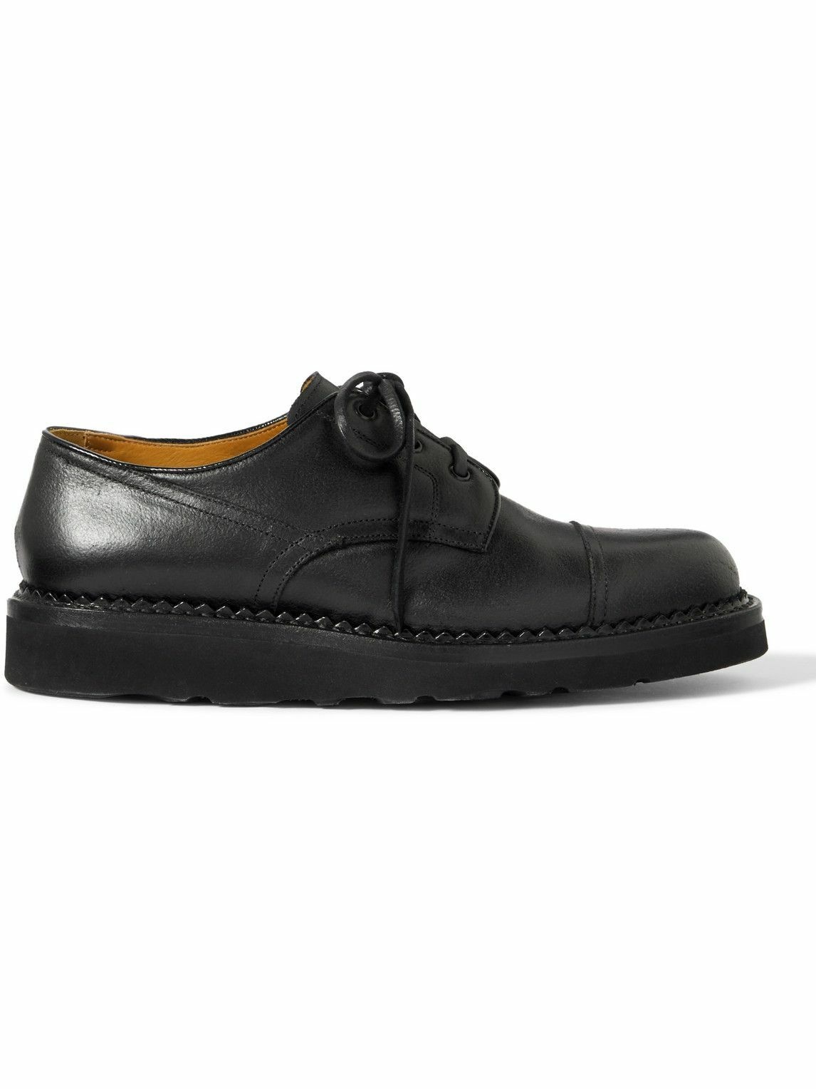 Photo: Yuketen - Leather Derby Shoes - Black
