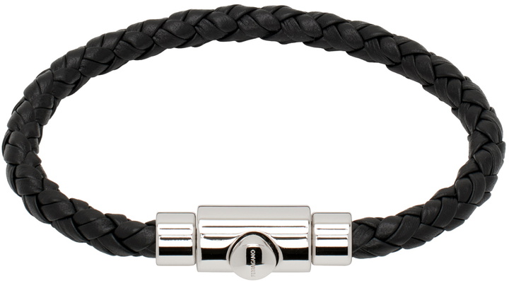 Photo: Ferragamo Black Braided Leather Bracelet