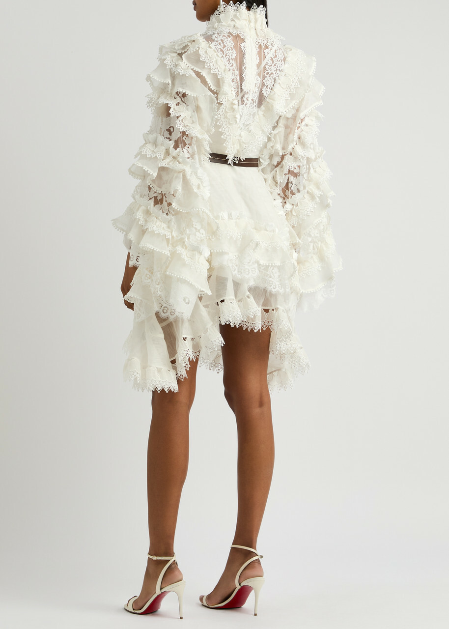 【Zimmermann】ILLUSTRATION RUFFLED MINI ラッフル ミニドレス Zimmermann Illustration Ruffled Mini Dress | Shopbop