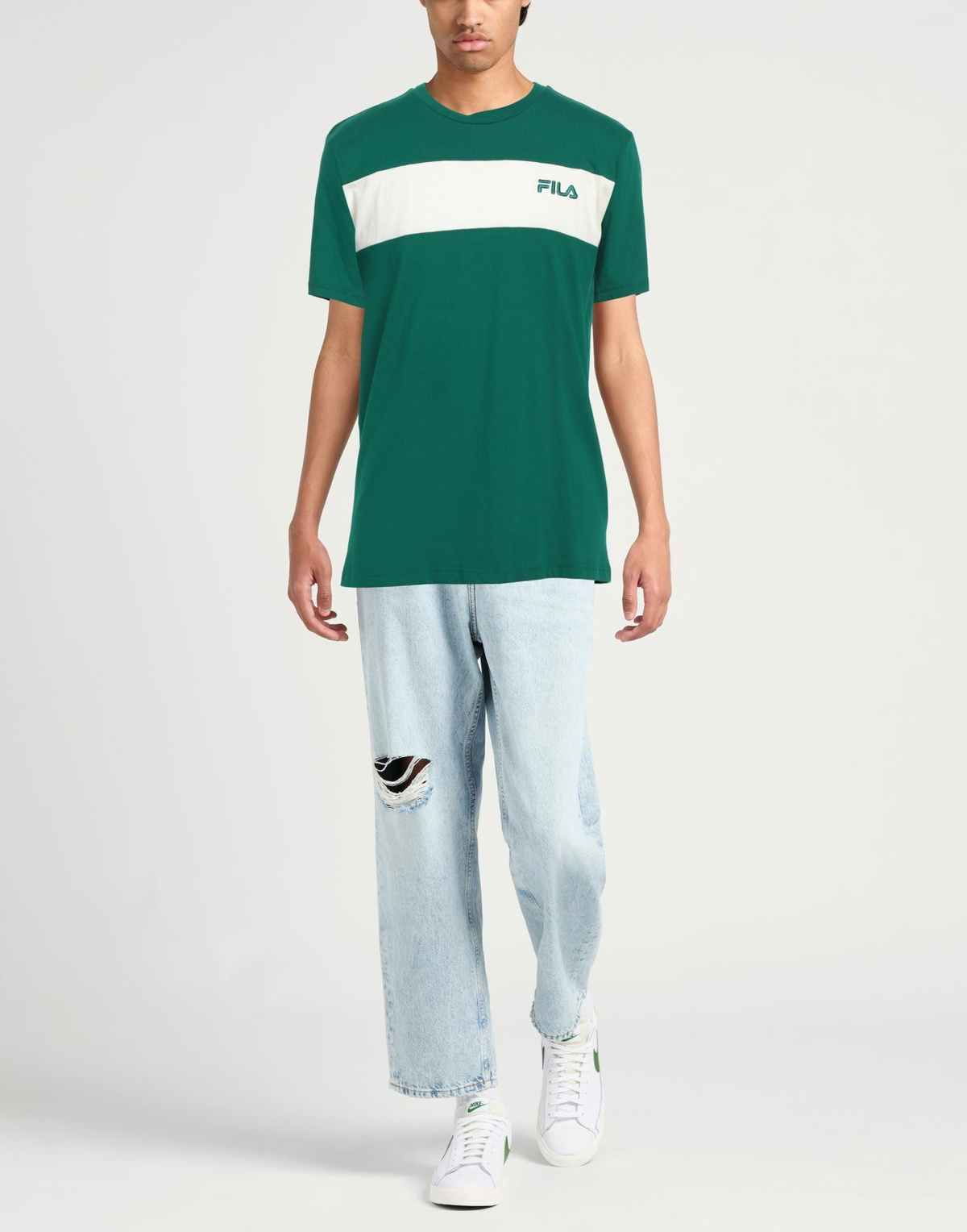 Fila Mens T-shirt Emerald in Green