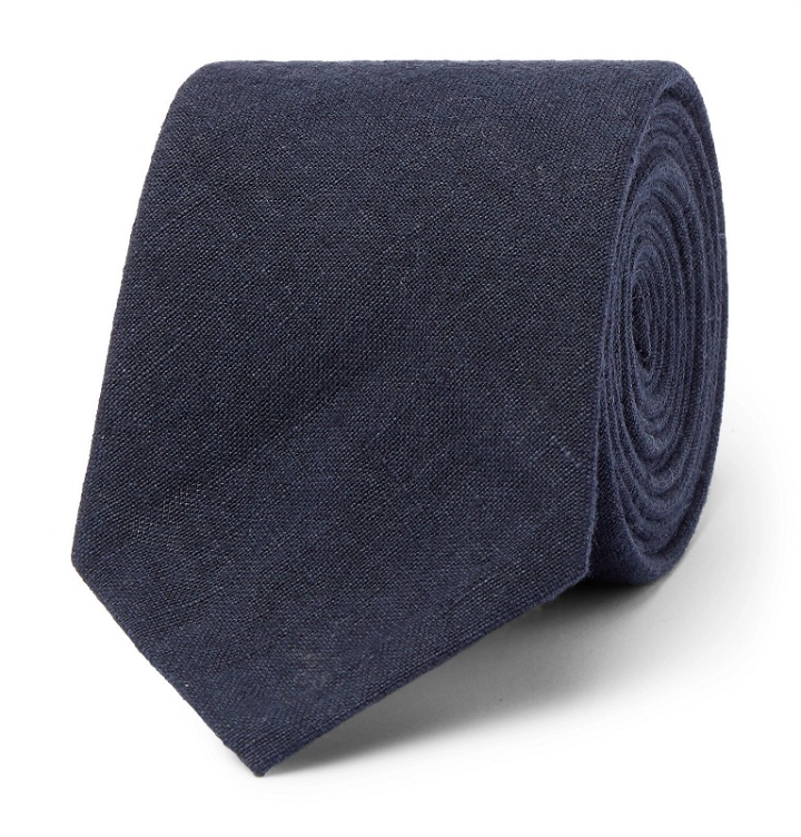 Photo: De Bonne Facture - 6cm Linen Tie - Blue