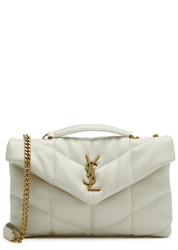 Photo: Saint Laurent Puffer Toy Quilted Leather Shoulder bag - White - One Size