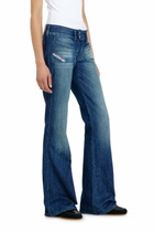Diesel Bootcut Jeans Low Waist D-Hush - Jeans Womens in Blue