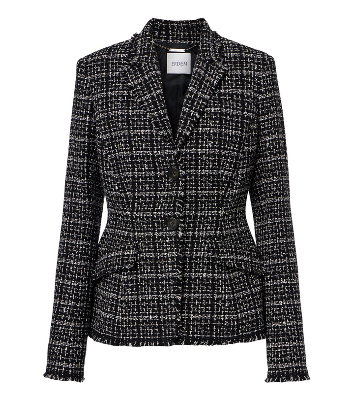 Photo: Erdem Checked cotton-blend tweed jacket