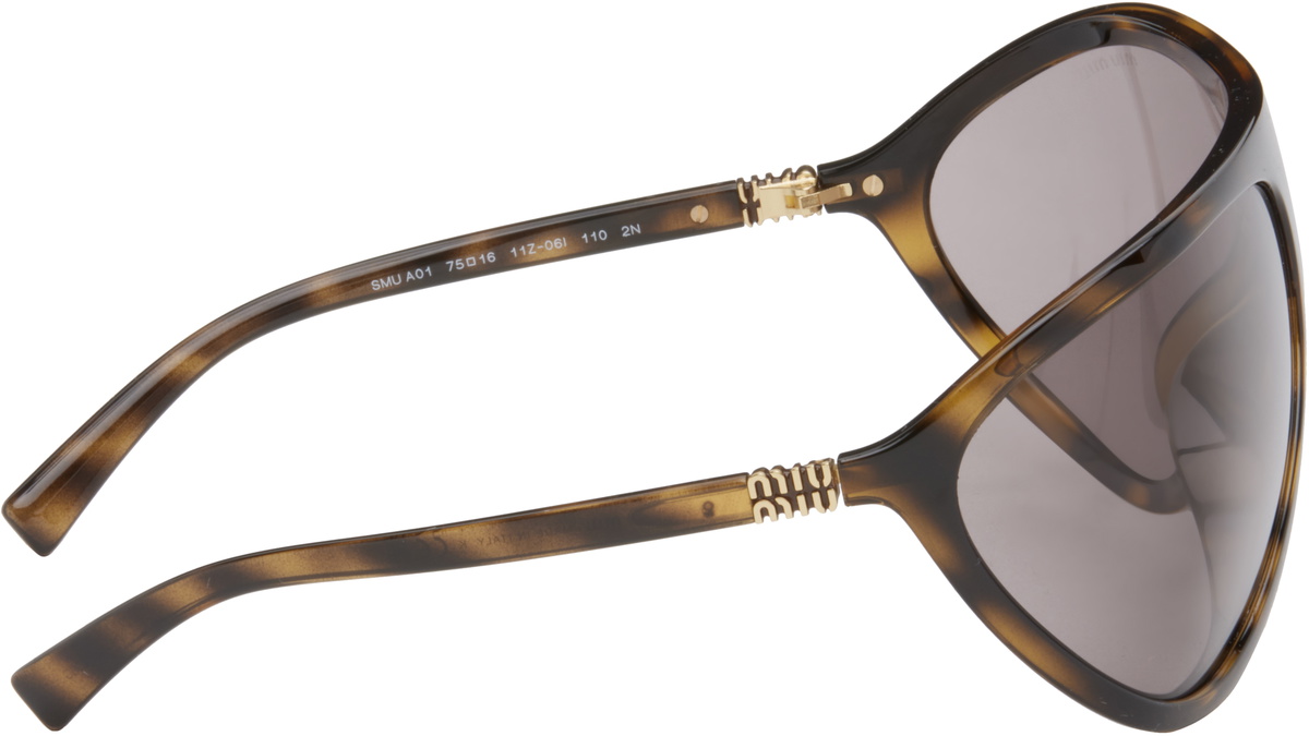Miu Miu Eyewear Brown Miu Enigme Sunglasses Miu Miu