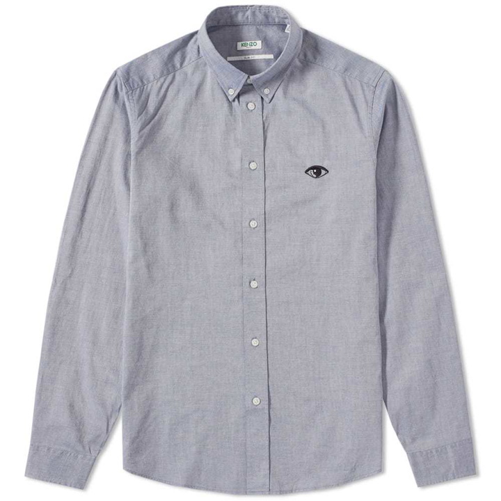 Photo: Kenzo Button Down Small Eye Shirt Blue