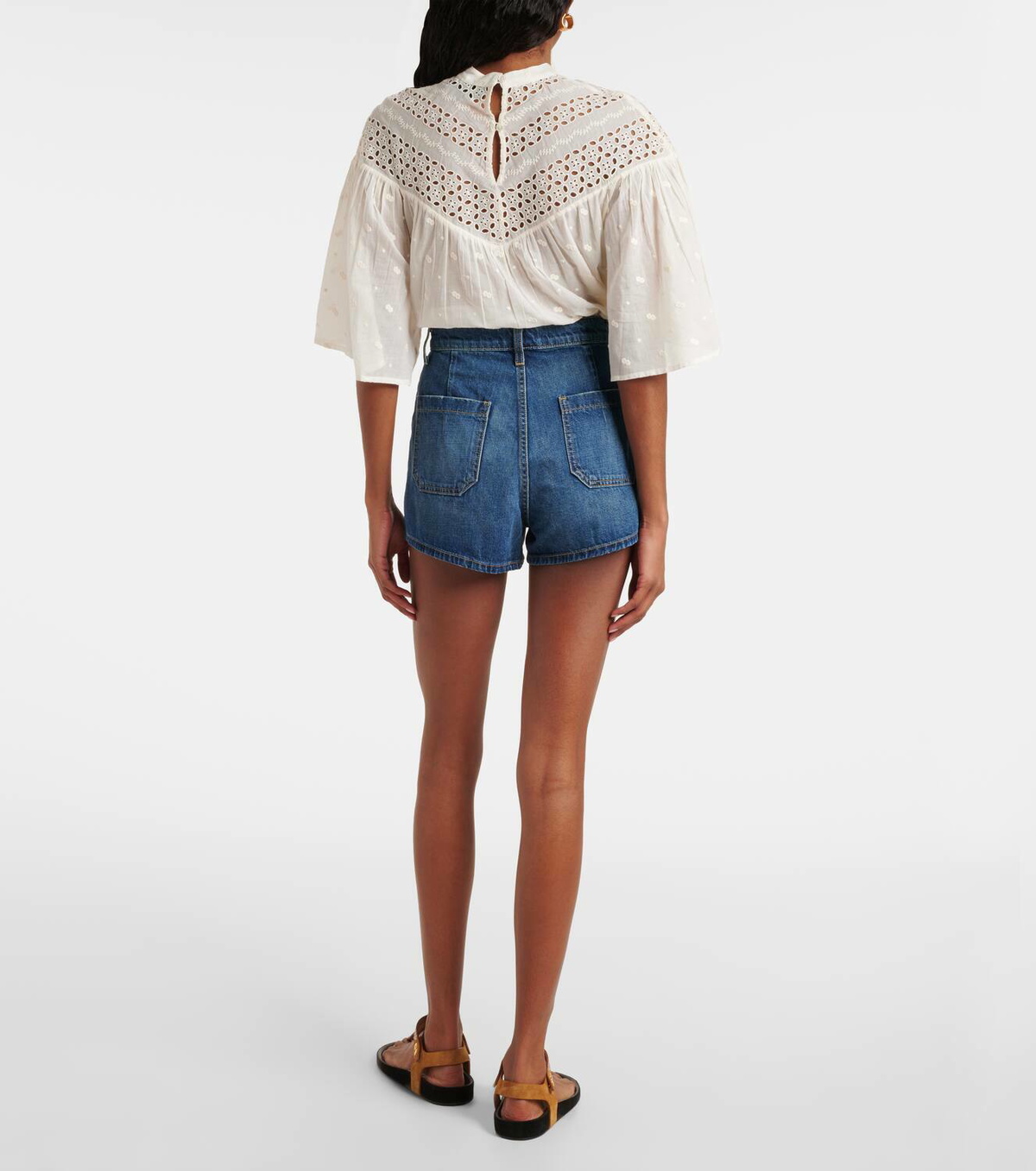 Nili Lotan Harley high-rise denim shorts