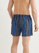 BALENCIAGA - Short-Length Logo-Print Striped Swim Shorts - Multi