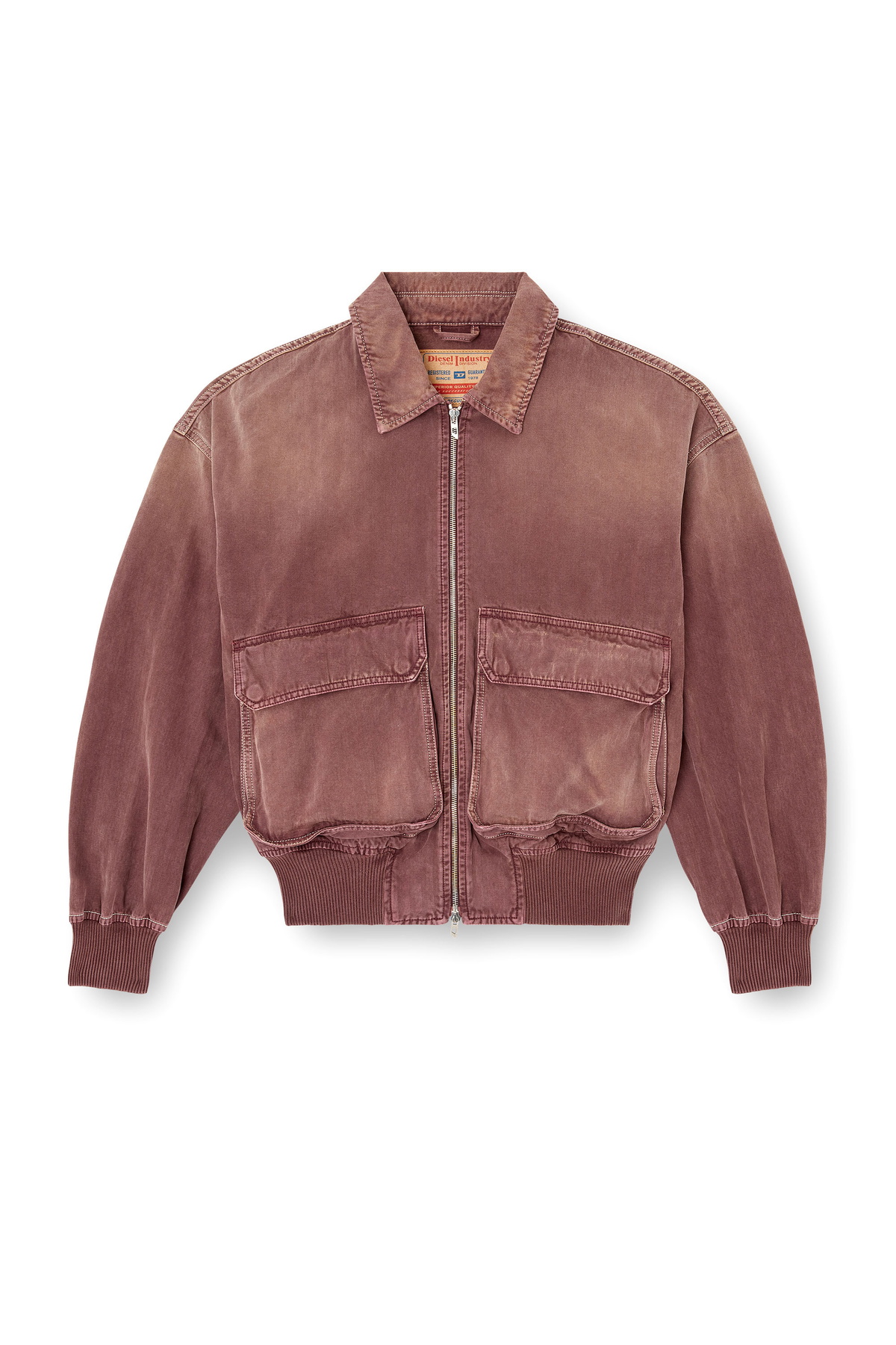Diesel Jacket in coloured herringbone denim - Denim Jackets - Unisex - Brown