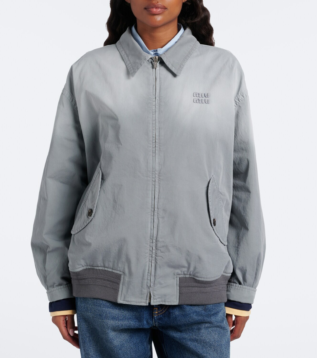Miu Miu Cotton twill blouson jacket