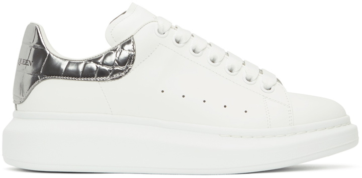 Photo: Alexander McQueen White & Silver Croc Oversized Sneakers