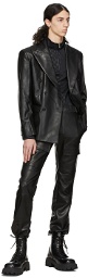 MISBHV Black Faux-Leather Blazer