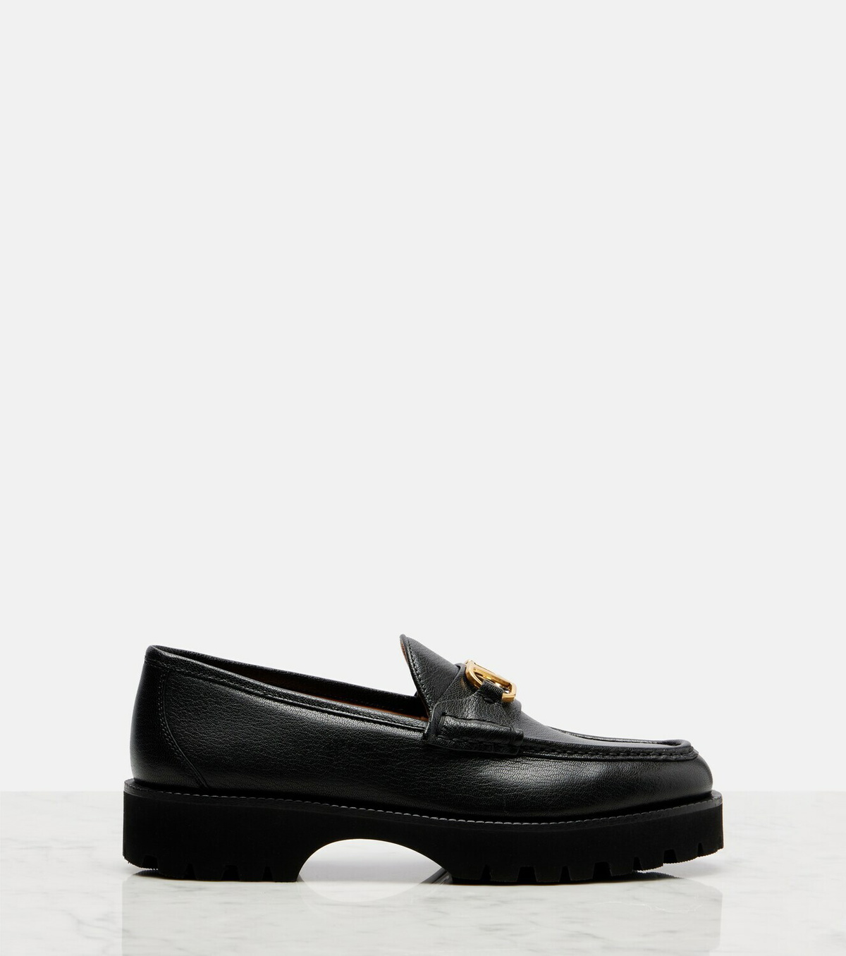 Valentino Garavani VLogo leather platform loafers