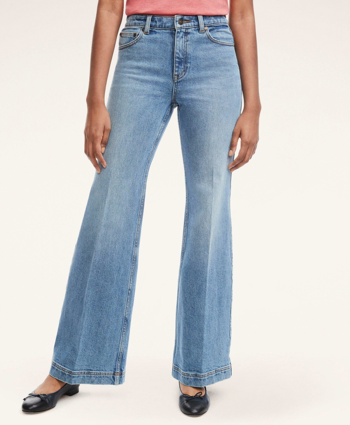 Brooks Brothers Women's Flared Denim Jeans | Medium Indigo Brooks Brothers