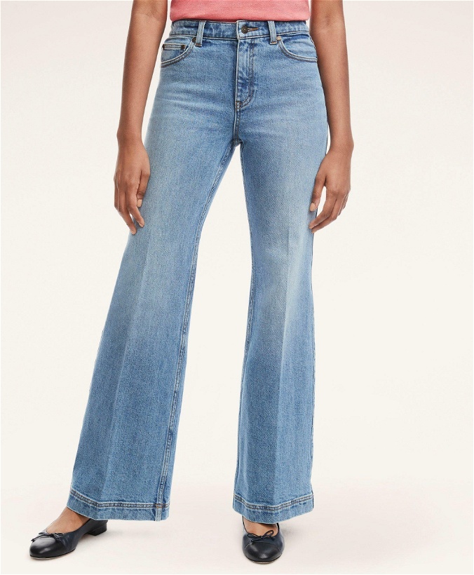 Photo: Brooks Brothers Women's Flared Denim Jeans | Medium Indigo