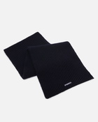 Pinko Ribbed Wool And Cashmere Scarf Dark Navy Blue