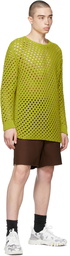 Valentino Green Open Knit Sweater