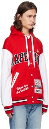 AAPE by A Bathing Ape Red Patch Bomber Jacket