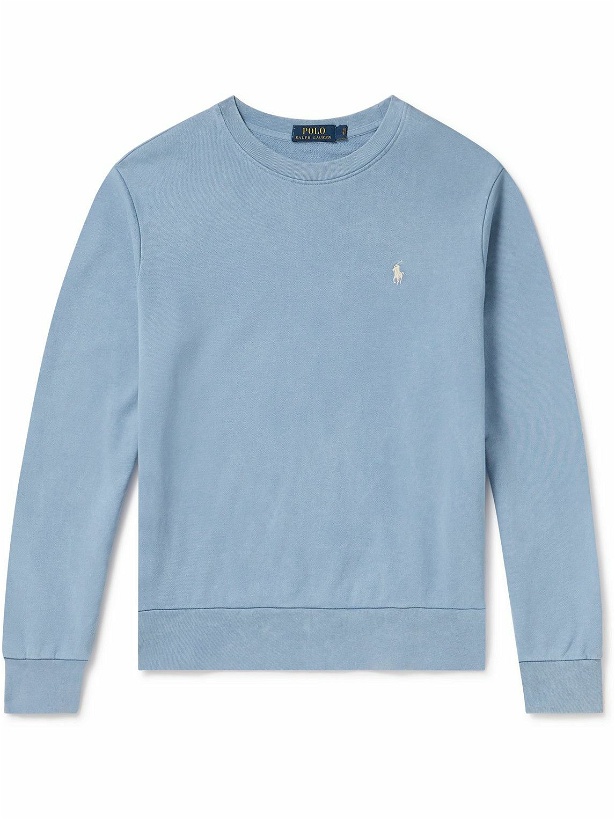 Photo: Polo Ralph Lauren - Logo-Embroidered Cotton-Blend Jersey Sweater - Blue